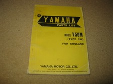 Yamaha Motorcycle Parts Catalogue Manual V50M 1977