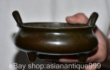 5" Ming Xuande Marked Chinese Bronze Dynasty Dragon censer incense burner