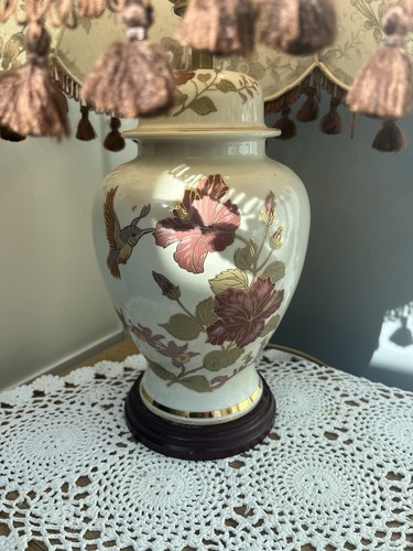 Vintage table lamp with shade - vintage,