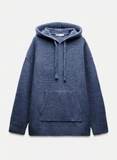 Zara Wool Blend Knit Hoodie