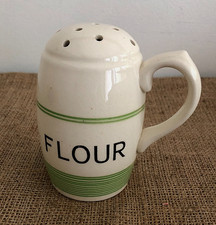 vintage Art Deco Era ~  Kleen Kitchen Ware ~  ceramic Flour dredger for baking