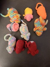 Crochet Cat Toy Mice Bundle X 5 Handmade