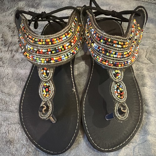 Handmade masai sandals beaded - masai,