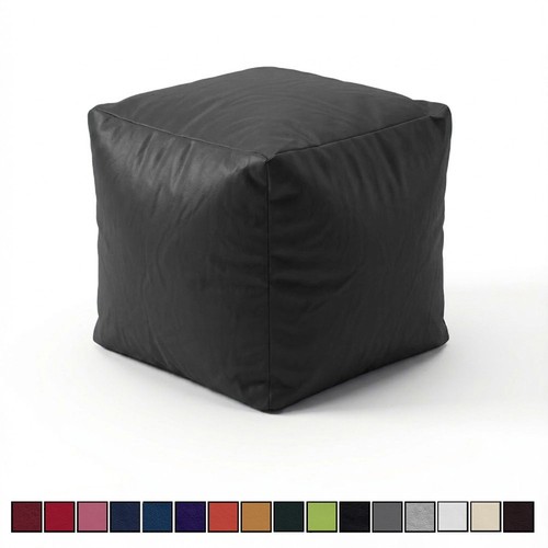 Faux leather beanbag cube - faux,