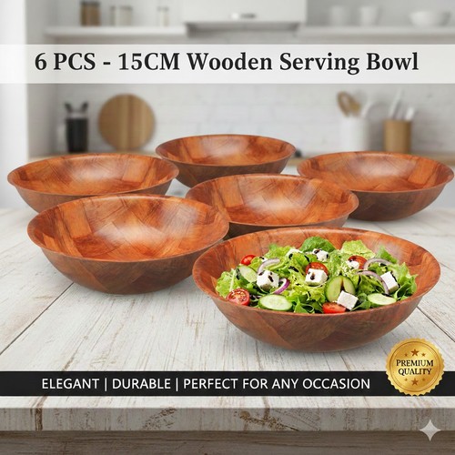 Wooden woven bowls 15cm - 6x,