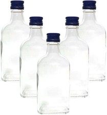Pocket flask bottles  100ml / 200ml &  Screw Caps Glass Bottles Fast Delivery UK