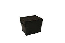 8 x Nearly New Black Removal Storage Crates Box Container 25L