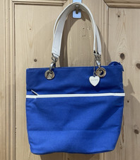 BAG -Suzy Smith blue/white handbag -fabric (24/06)