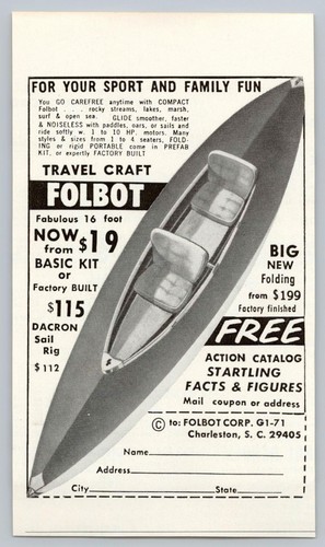1971 folbot travel craft boat - folbot,