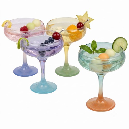 Multicoloured stemmed wine - multicoloured,