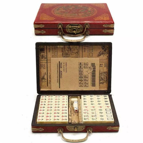 144 tiles vintage mahjong - tiles,