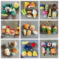 Kawaii Japan Food Keychains Soft Plush key ring Pendant Gifts Japanese gacha toy