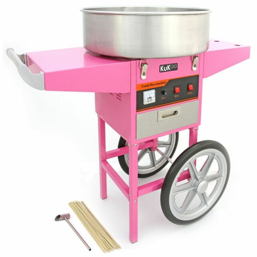 Pink candy floss machine cart - floss,
