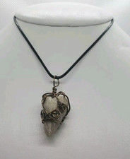 Handmade Copper Wire Wrapped Horn Coral Necklace Indiana Creek Fossil 20" Unique