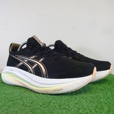 ASICS Trainers Size 7.5 Womens Gel-Nimbus 27 Black /Breeze Low Top Running Shoes