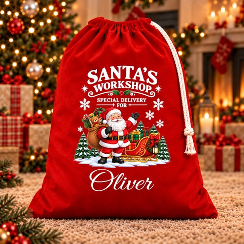 Personalised santa sack - santa,