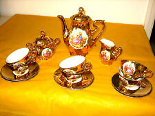 BAVARIA WALDSASSEN COFFEE SET rubbing&scratches on gold,DIFFERENT BACKSTAMPS   