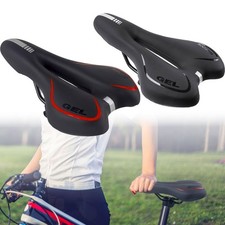 Gel-Padded Bike Saddle for MTB & Road Cycling.Soft PU Leather Bicycle Cushion UK