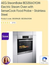 AEG Steambake BES356010M Electric Steam Oven - Stainless Steel