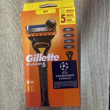 Genuine Gillette Fusion 5 Razor Handle + 4 razor blades/cartridges Free P&P
