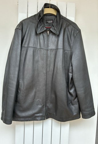 Men black leather jacket - black,