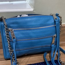 Rebecca Minkoff 5 Zip Teal Turquoise brand new party clutch bag Xmas ladies