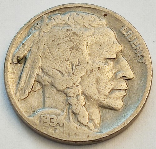 1934 buffalo nickel 5c cents - nickel,
