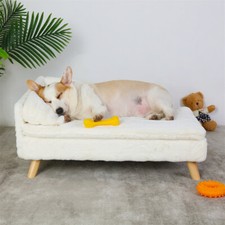 Elevated Dog Sofa Bed L Shaped Raised Dog Lounger Couch Nest Lounger Fur Chair