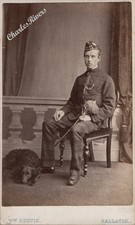 BALLATER SCOTLAND MILITARY CDV OFFICER & DOG. PROB 78th HIGHLANDERS #D4547