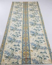 Vintage Japanese Style Floral & Peacock Printed Fabric Curtain Panel 266x123cms 