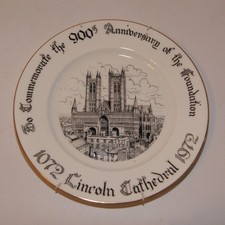 LINCOLN CATHEDRAL 1072 ~ 1972 Commemorative Anniversary Plate Edwardian