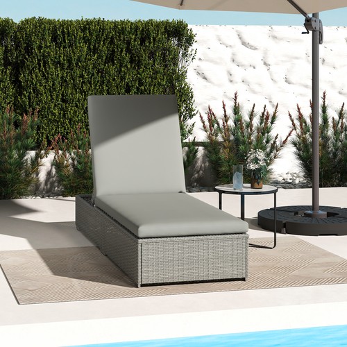 Garden rattan recliner lounger - rattan,