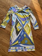 Vintage 1960s Emilio Pucci AS IS w/ Damage Psychedelic Print Tunic Dress