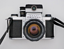 Vintage Asahi Pentax S1a SLR Film Camera with Super Takumar 1:2/55 Lens & Meter