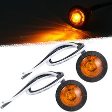 2X Round 12v Red Led Side Tail