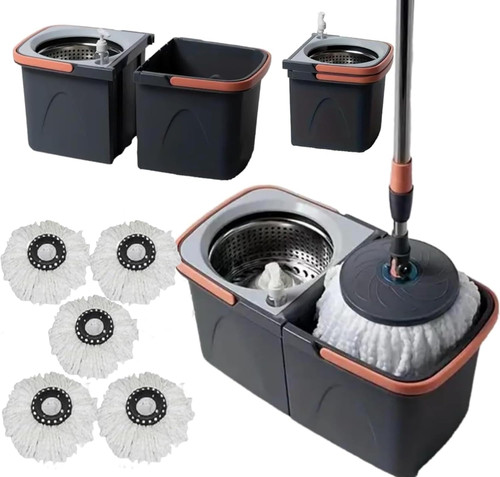 Revolving spin mop - and, bucket