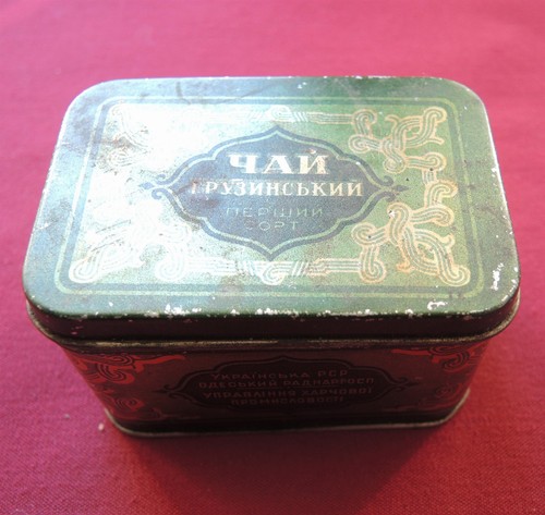 Old tin box georgian tea - georgian, 1