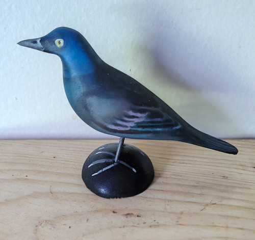 Hand painted wood bird - painted,