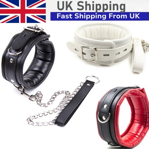 Bondage neck collar with leash - collar,