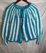 Aqua Crochet Knit Cardigan