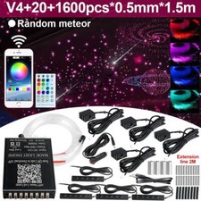 1600x Home Car Headliner Meteor Shooting Star Light Kit Roof Fiber Optic Ceiling