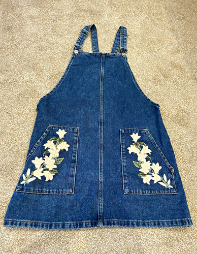 Topshop blue denim pinafore - blue,