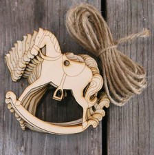 10x Wooden Toy Rocking Horse