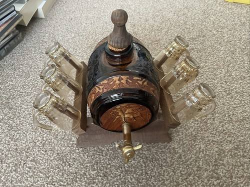 Vintage amber barrel keg with - vintage,