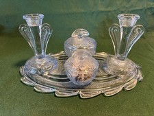 Vintage Art Deco Blue Glass