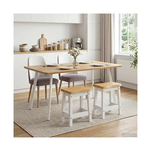 Bar stool 2pcs - white, solid