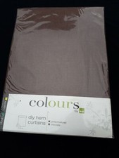 B&Q CHOCOLATE BROWN SLOT TOP TEXTURED SELF HEMMING CURTAINS 150X300cm 59X118 in 