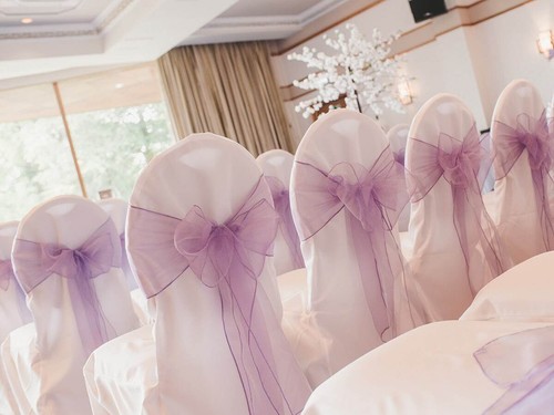 Organza chair cover bow sash - bow,