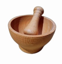 NEW NATURAL WOOD PESTLE AND