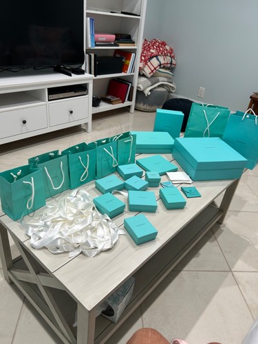 Tiffany bags and boxes - and,